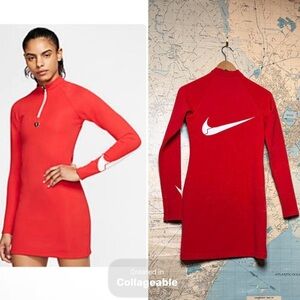 Nike Vintage Scuba Quarter Zip Heart Long Sleeve Dress, Spring 2009, Small